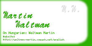 martin waltman business card